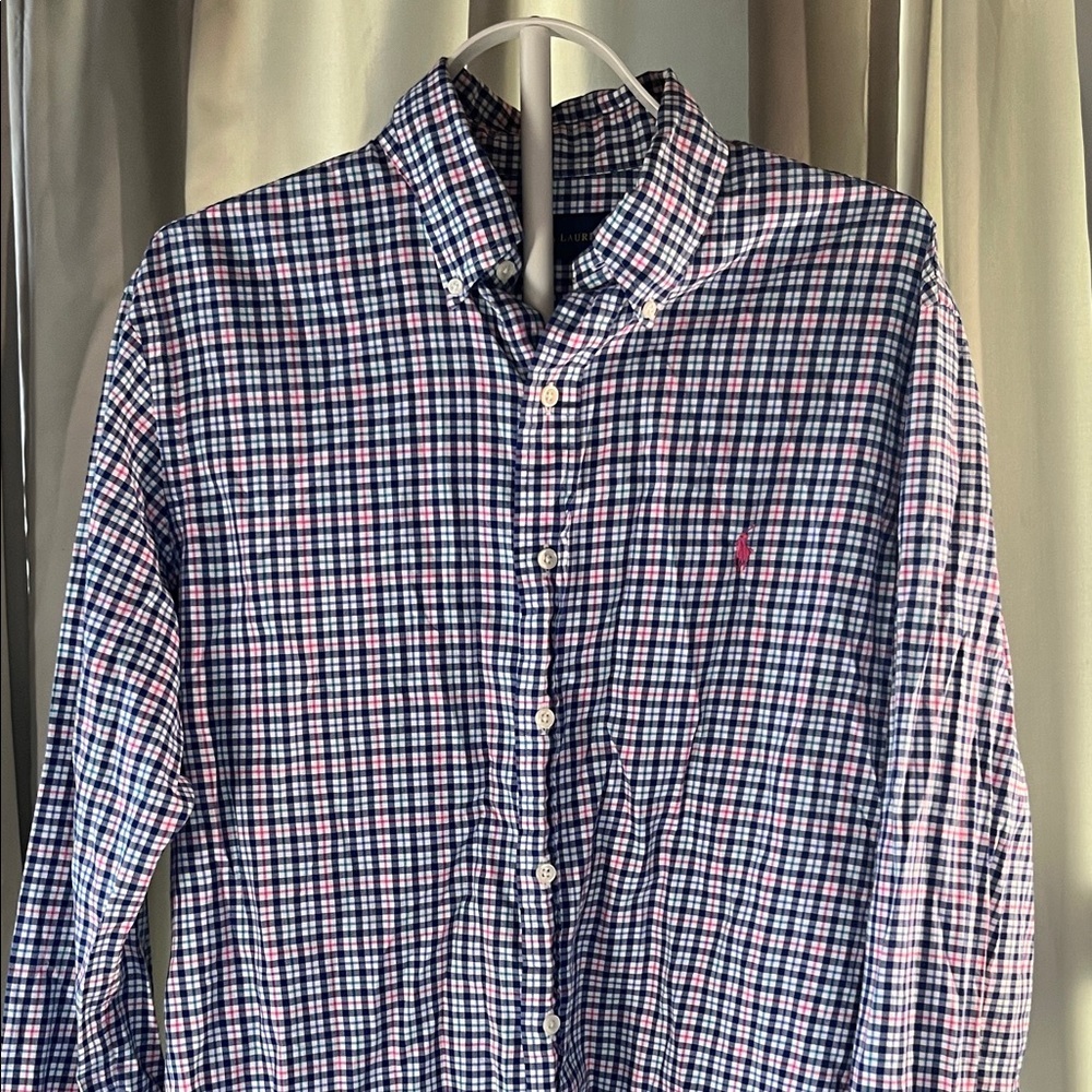 Ralph Lauren Blue and Pink Checkered Shirt